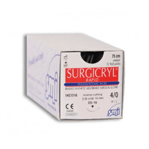 SUTURE SURGICRYL 3/8 DS16...